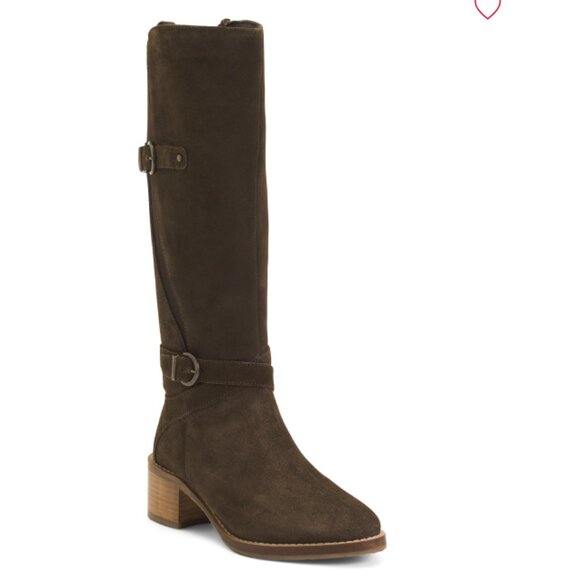 NEW VINTAGE FOUNDRY Suede Berenice Tall Boots in army green for women 1125 5t3 - Picture 8 of 11